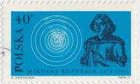 (1972-042) Марка Польша "Гелиоцентрическая система"    500 лет со дня рождения Н. Коперника (1973) I